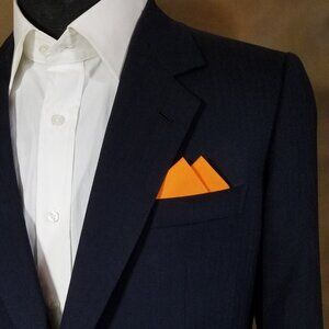 New - Orange Cotton Pre-Folded Pocket Square Handkerchief Insert